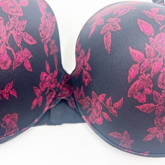✅ SOMA VANISHING BACK FULL COVERAGE BRA BLACK/RED FLORAL SIZE 36DDD - Picture 4 of 5